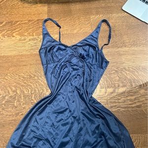 Really adorable vintage dark blue navy slip dress with adjustable straps